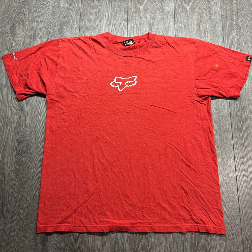 Vintage Fox Racing Y2K Red Graphic T-Shirt Mens XL Motocross Logo Tee